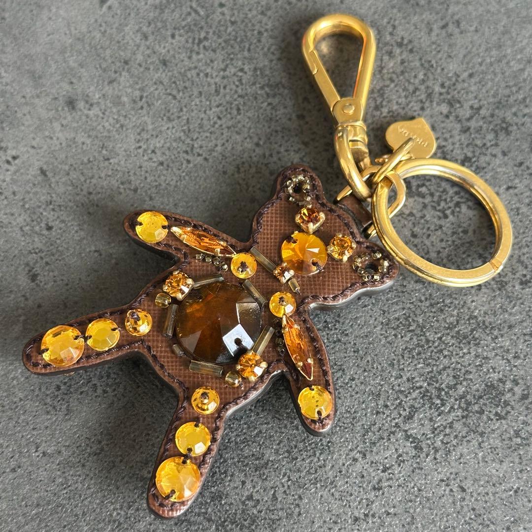 小物 PRADA Bear Crystal Leather Charm
