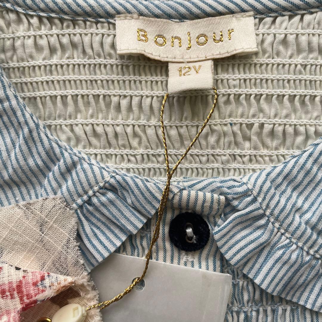 新品　bonjour diary 23aw stripe tunic 12y