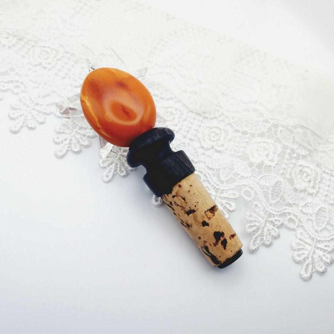 天然 琥珀 ワインキャップ(観賞用)