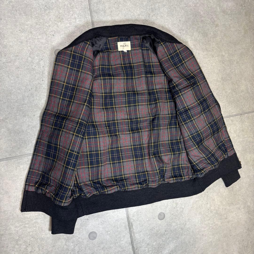 スウィングトップ　ボンバージャケット　ウール　カシミヤ　90s　チェック　短丈