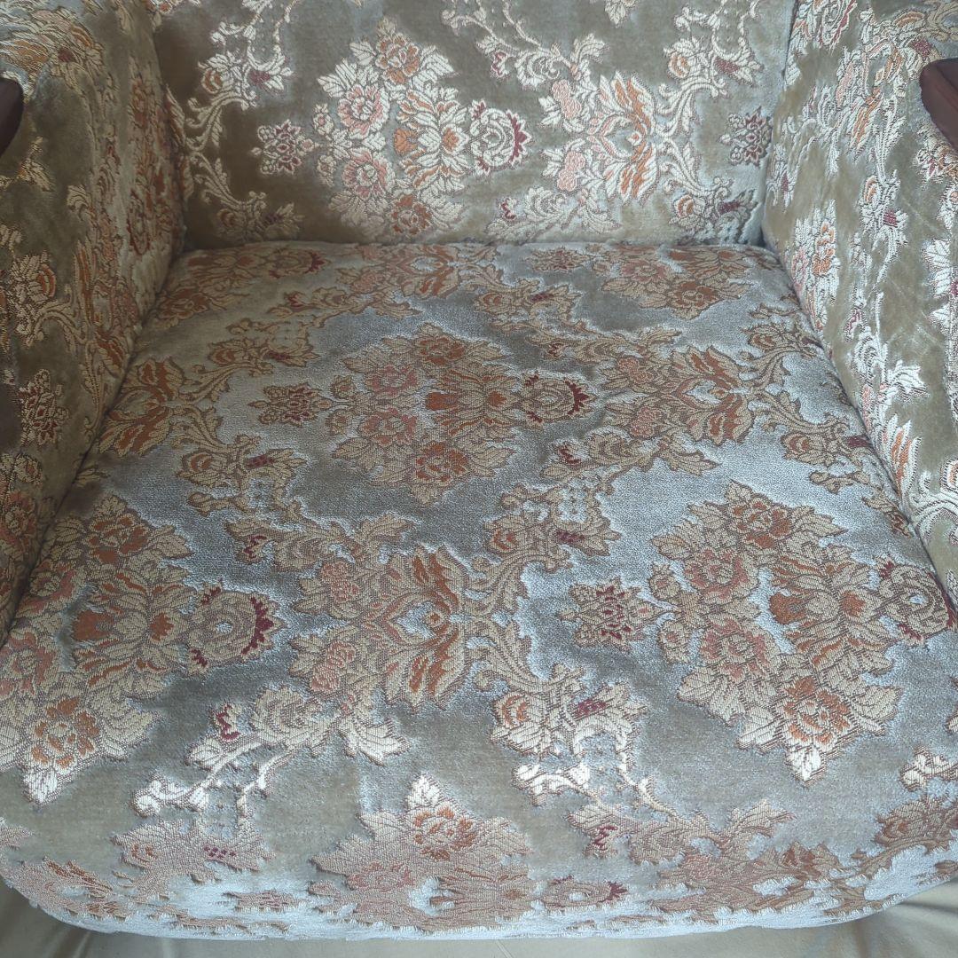 【☆美品☆】【高級シングルソファー】金華山織【※２脚ある内の１脚】①番