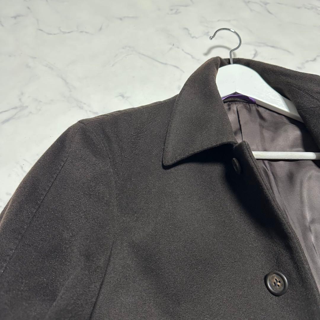 未使用級美品　ポールスミスコレクション　カシミヤ混ステンカラーコート　ブラウンM