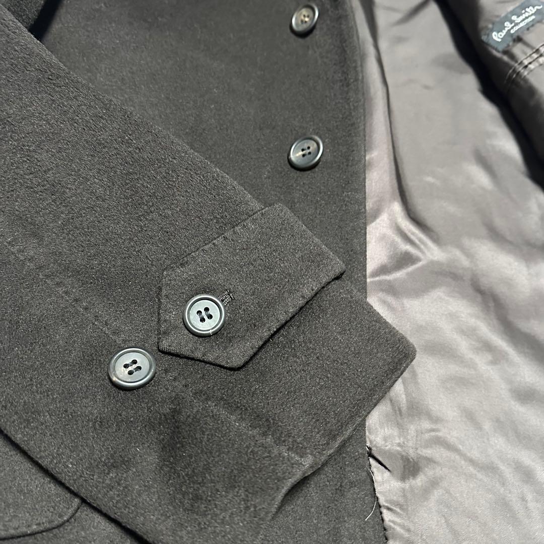 未使用級美品　ポールスミスコレクション　カシミヤ混ステンカラーコート　ブラウンM