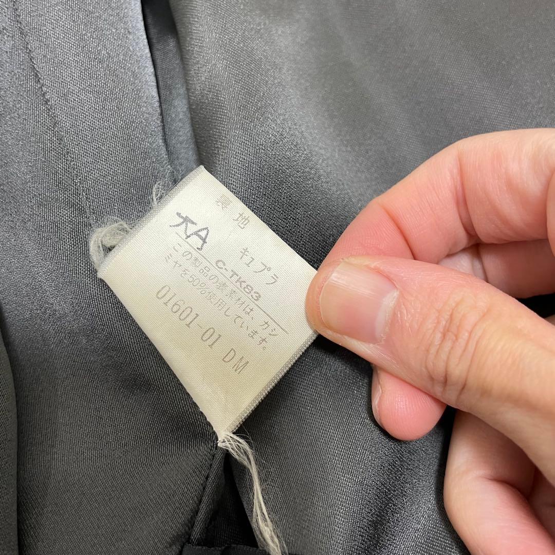 【美品】バーバリー カシミヤ ウール ステンカラーコート チャコールグレー M