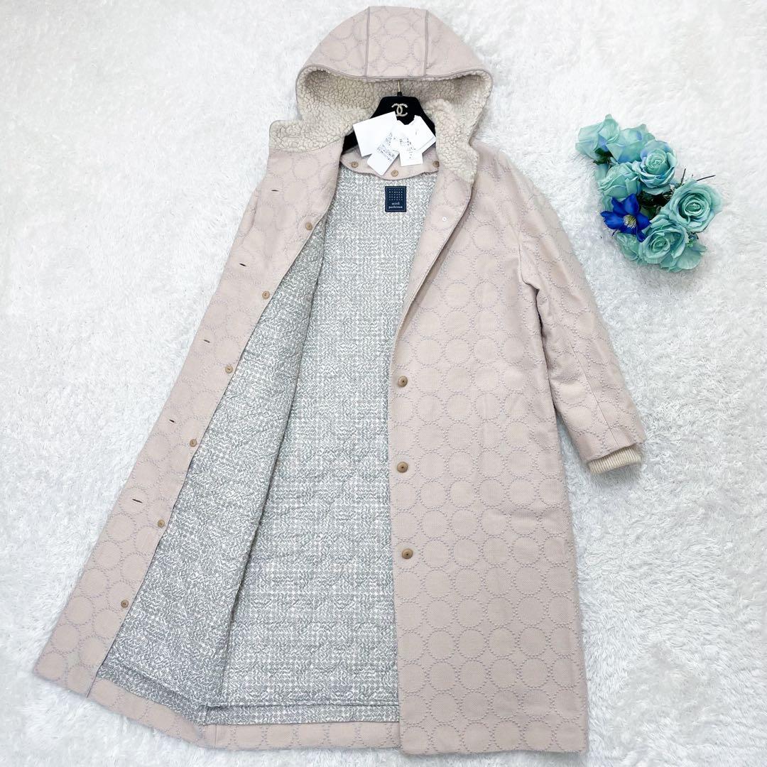 未使用 タグ付き ミナペルホネン タンバリン フーデッドコート ベージュ