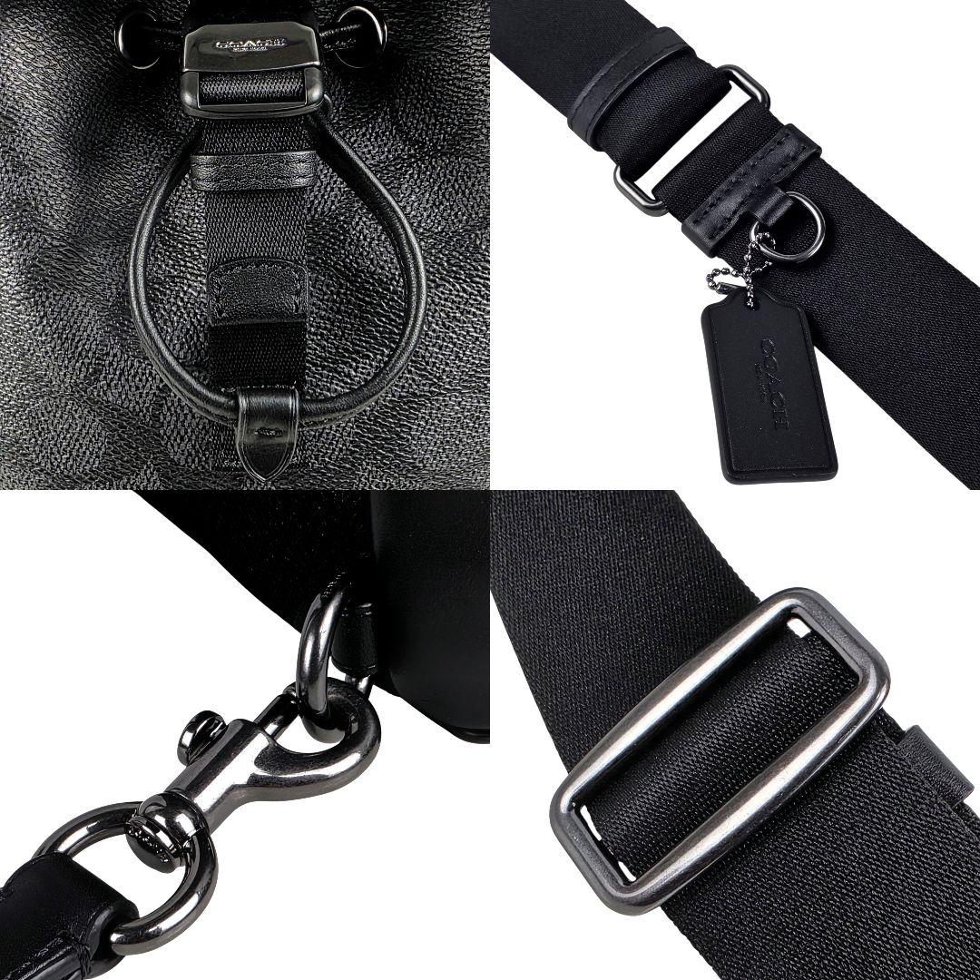 美品 コーチ シグネチャー レーサーパック ボディバッグ CT712