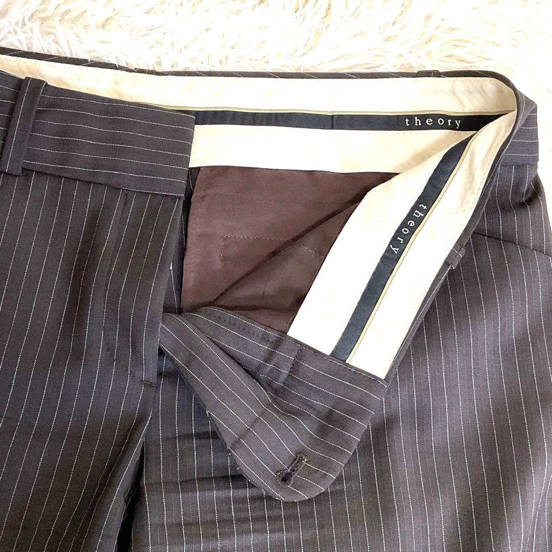 ♯257 theory セオリー パンツスーツ ストライプ 日本製 レディースS
