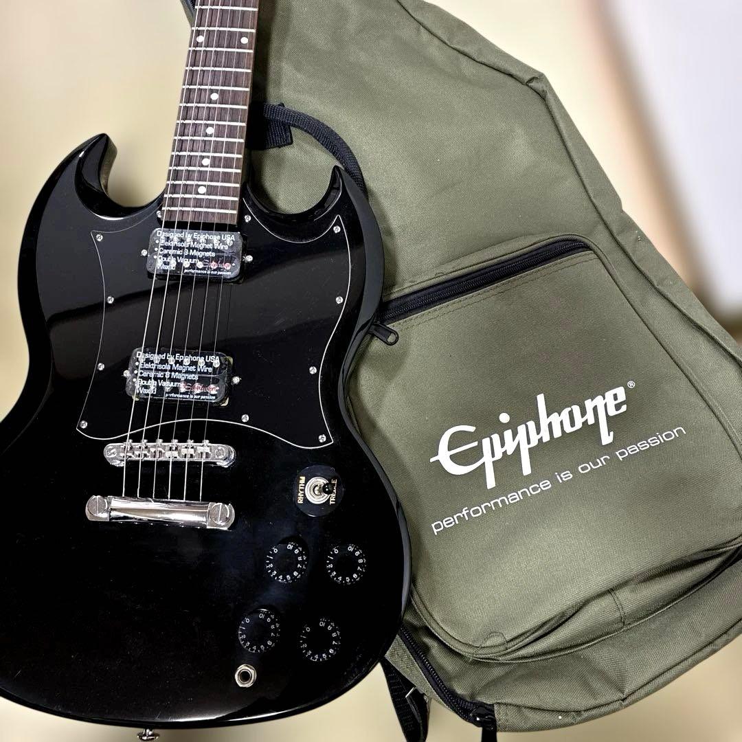 Epiphone SGスタイル エレキギター ブラック　極美品　ケース付き