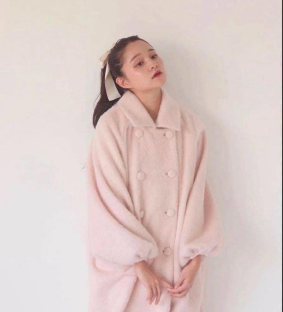 muguet ミュゲ シャギーロングコート ピンク