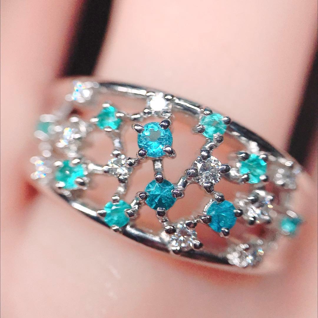 タサキ パライバトルマリン ダイヤモンド リング PT900 TASAKI 豪華