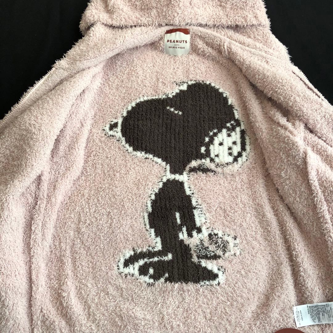 ジェラートピケ PEANUTS スヌーピー ルームウェア パーカー ピンク