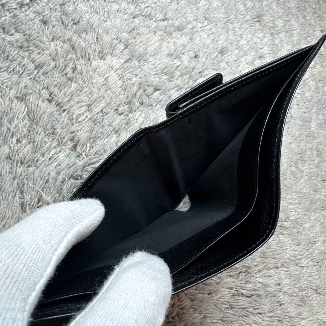 【未使用】BURBERRY バーバリー 二つ折り財布 レザー ブラック