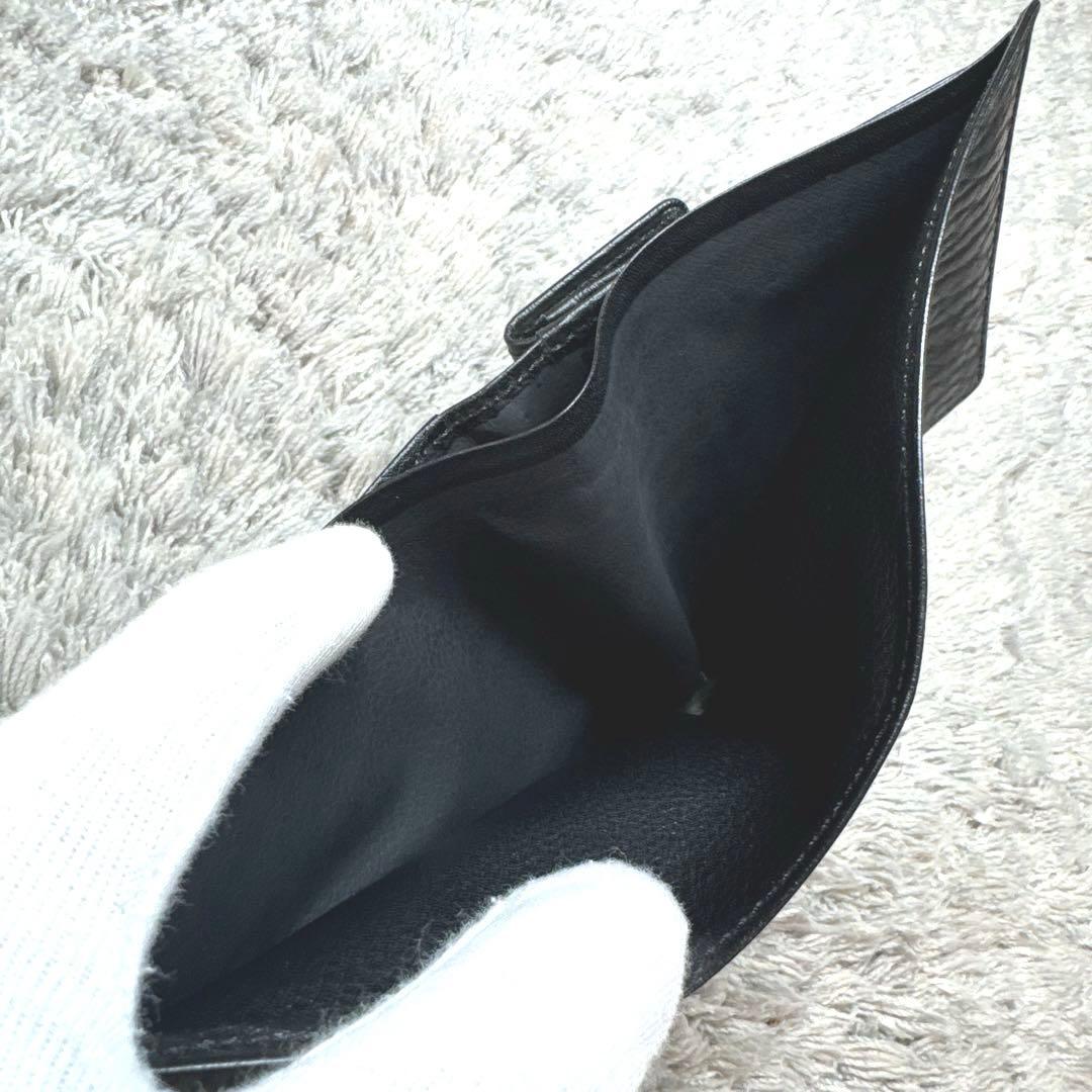 【未使用】BURBERRY バーバリー 二つ折り財布 レザー ブラック