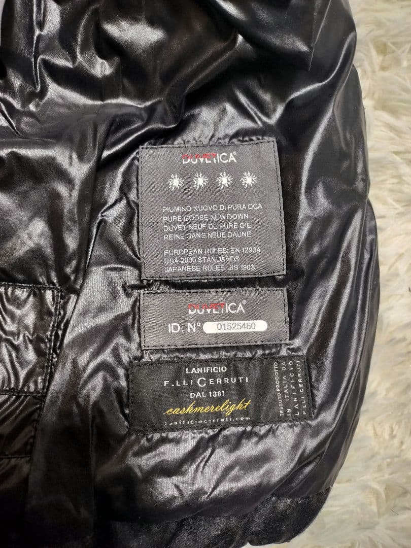 DUVETICA CERRUTI ダウンベスト 黒 フード コラボ カシミヤ