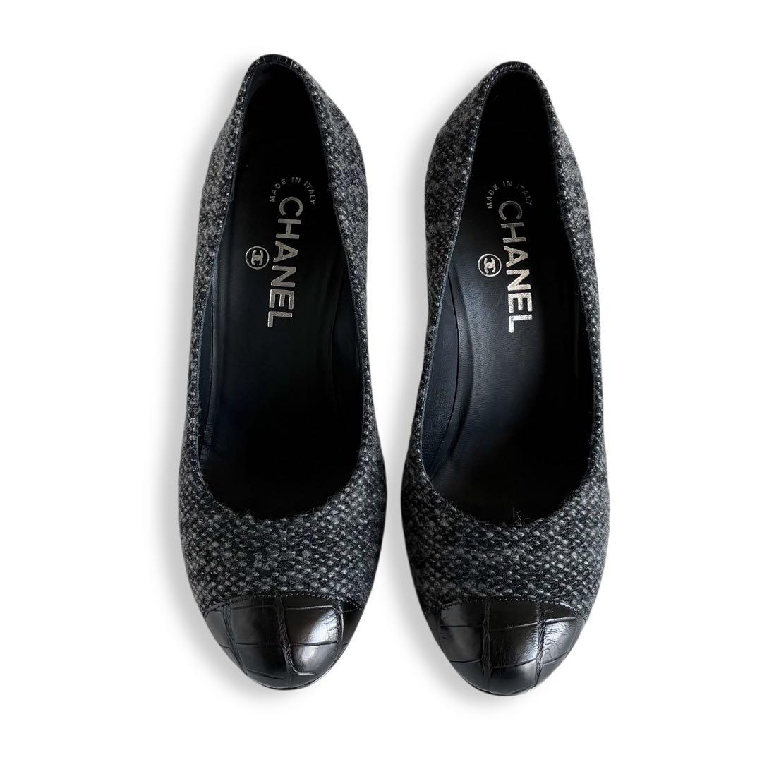 美品 CHANEL ココマーク ツイード パンプス 37.5