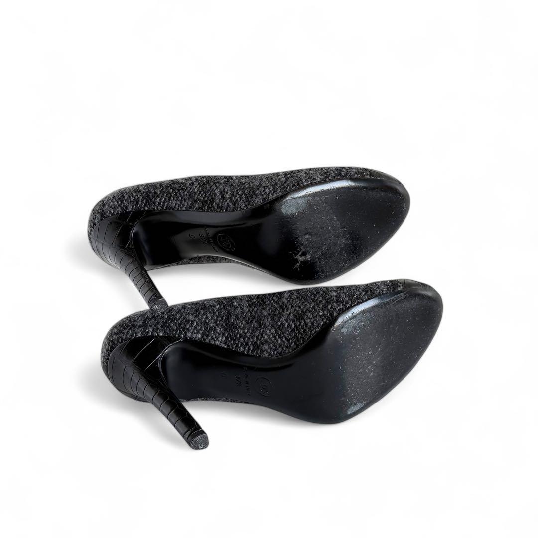 美品 CHANEL ココマーク ツイード パンプス 37.5