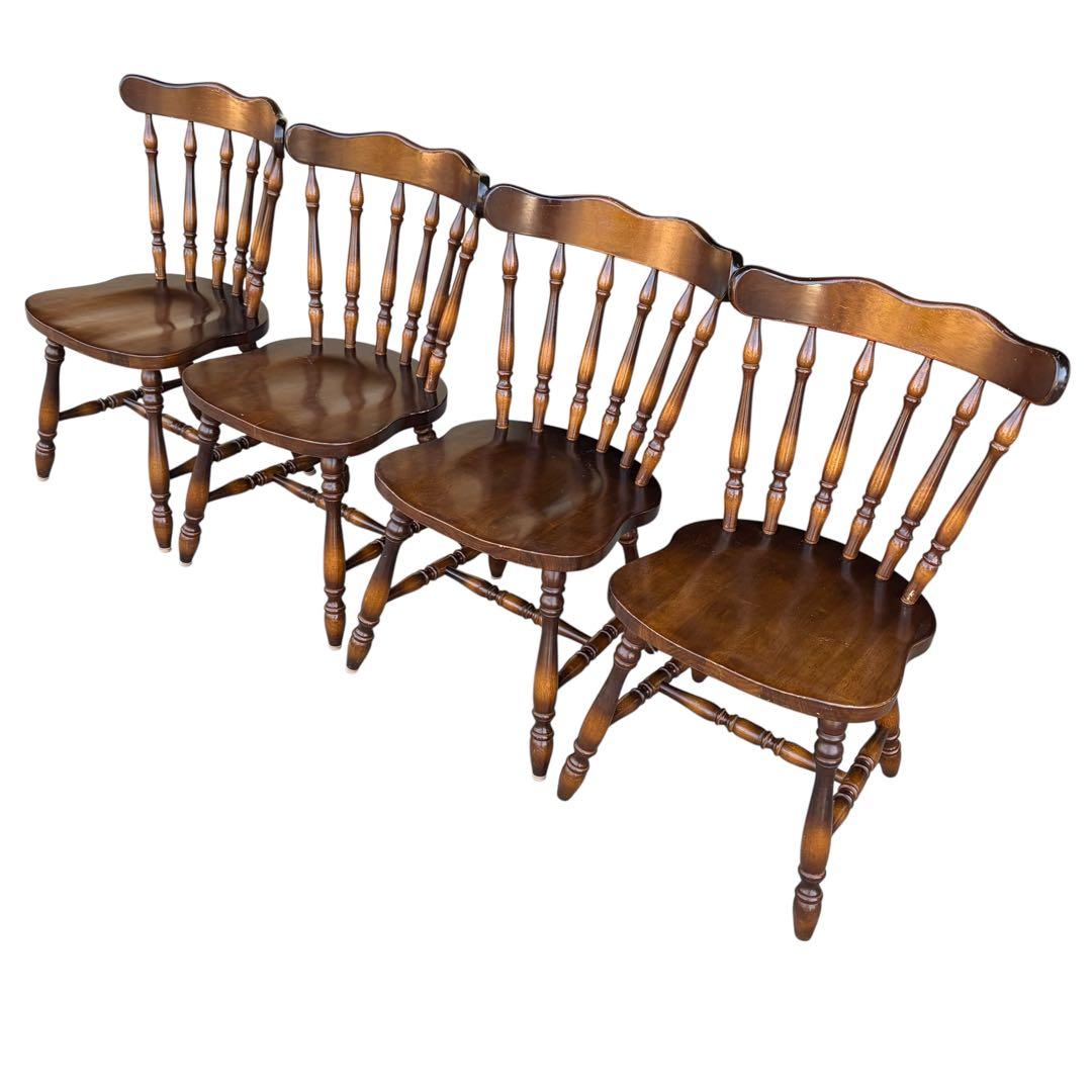 飛騨産業　ダイニングチェア ダークブラウン　アンティーク 2脚セット②