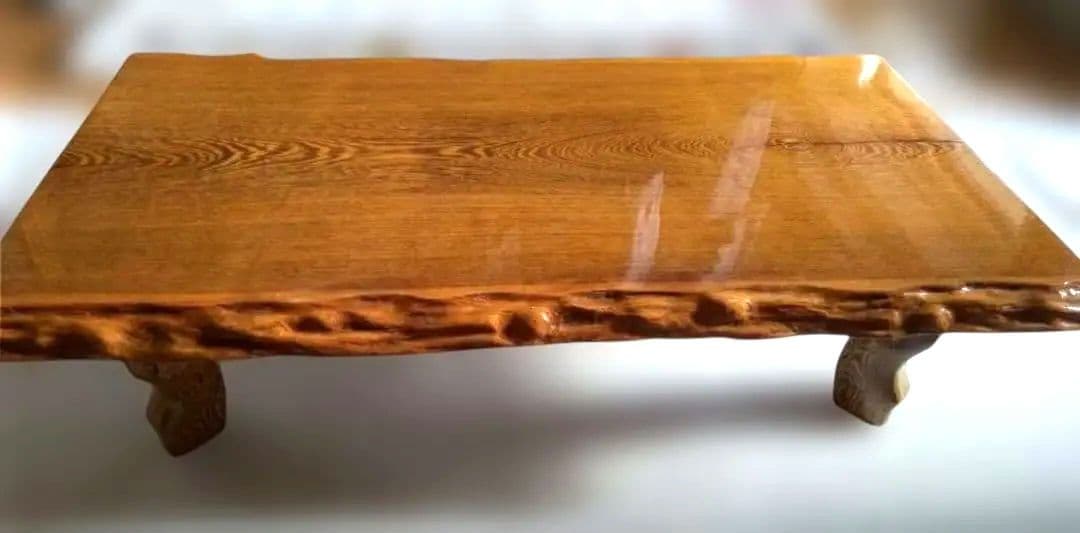 【送料無料・匿名配送】天然木 1枚板 欅 座卓 テーブル