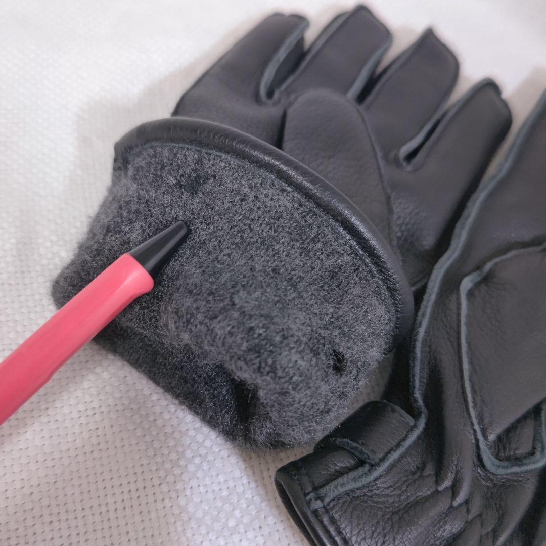 ダンヒルdunhillカシミヤライニングディアスキンレザー手袋グローブ黒ブラック