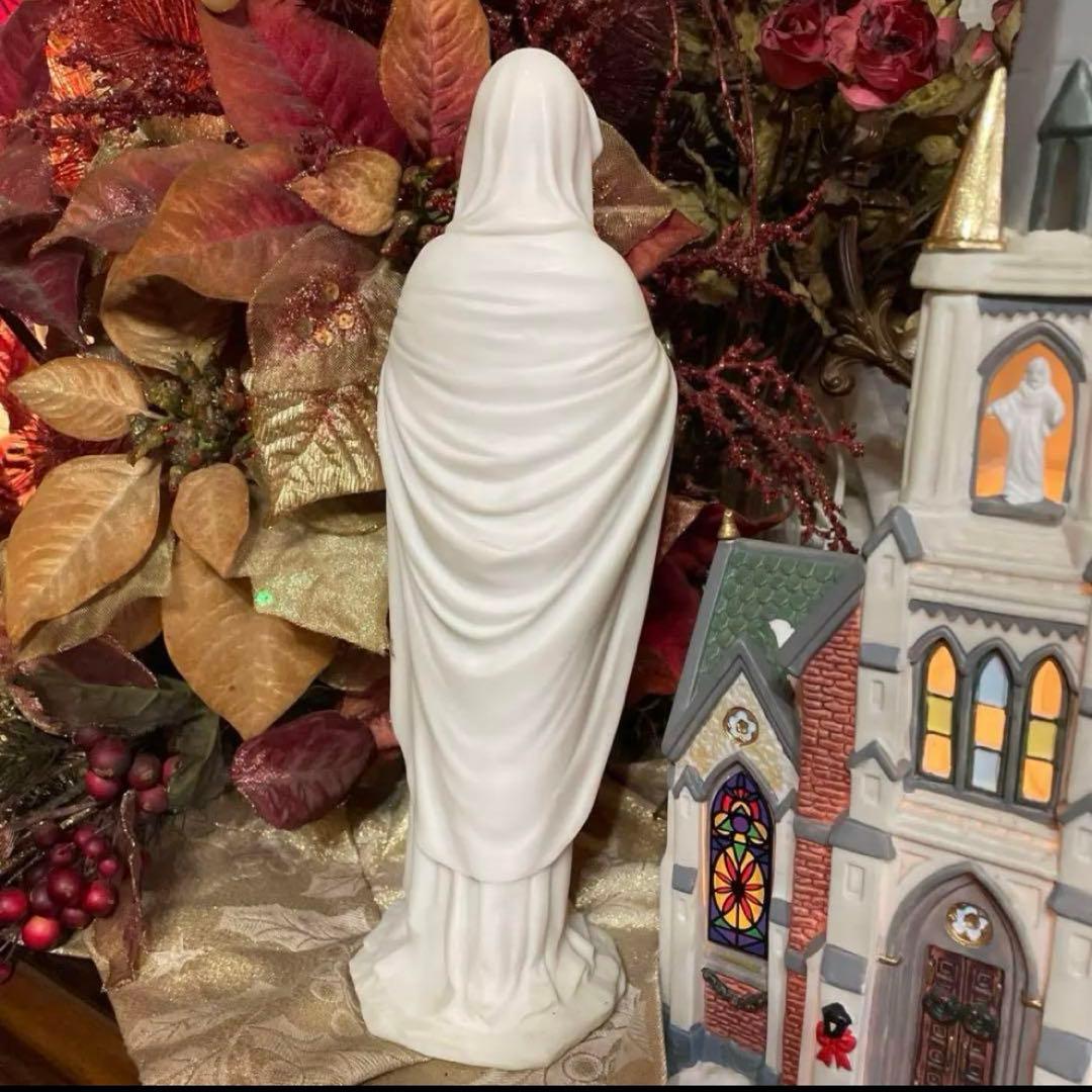 聖母 マリア像 キリスト教美術彫刻像 高さ約29cm