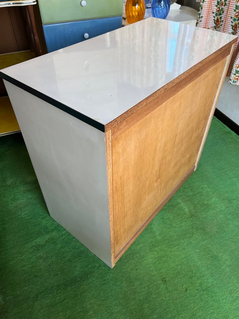 チェスト 昭和レトロ レトロポップ インテリア 当時物 白 緑 箪笥