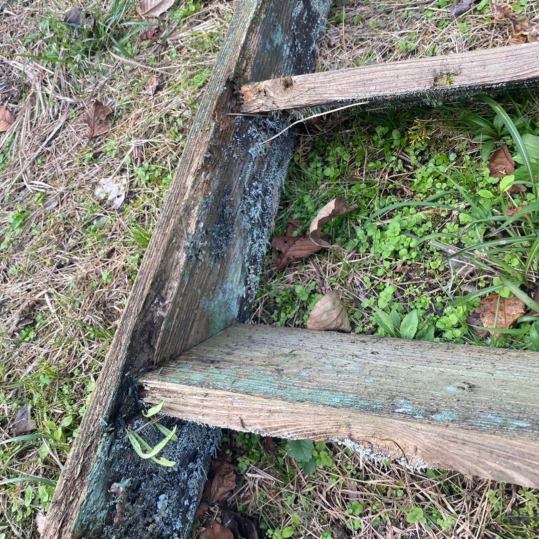 木製プランターラック ジャンクガーデン　苔　古民具　階段　ハシゴ　シャビー