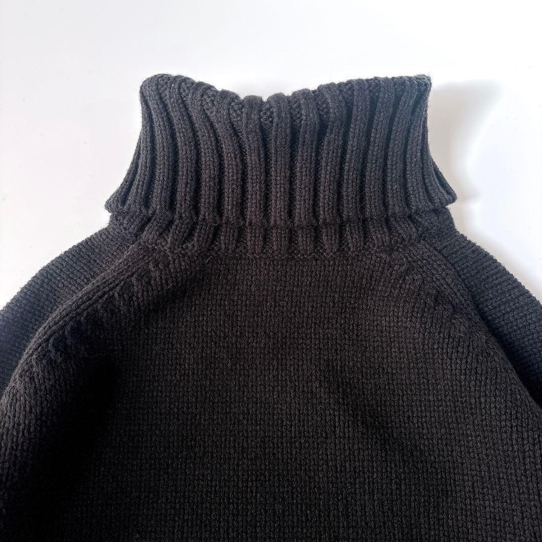 美品⁑スピックアンドスパン　ウール釦開きタートルネックニット　ブラック　黒　近年