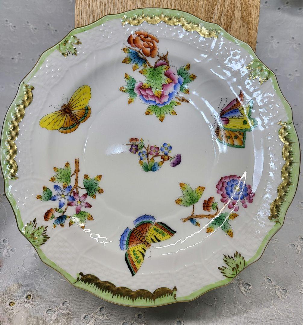 2枚✨ヘレンド ヴィクトリアブーケ サラダ デザート プレート 19皿 花蝶①