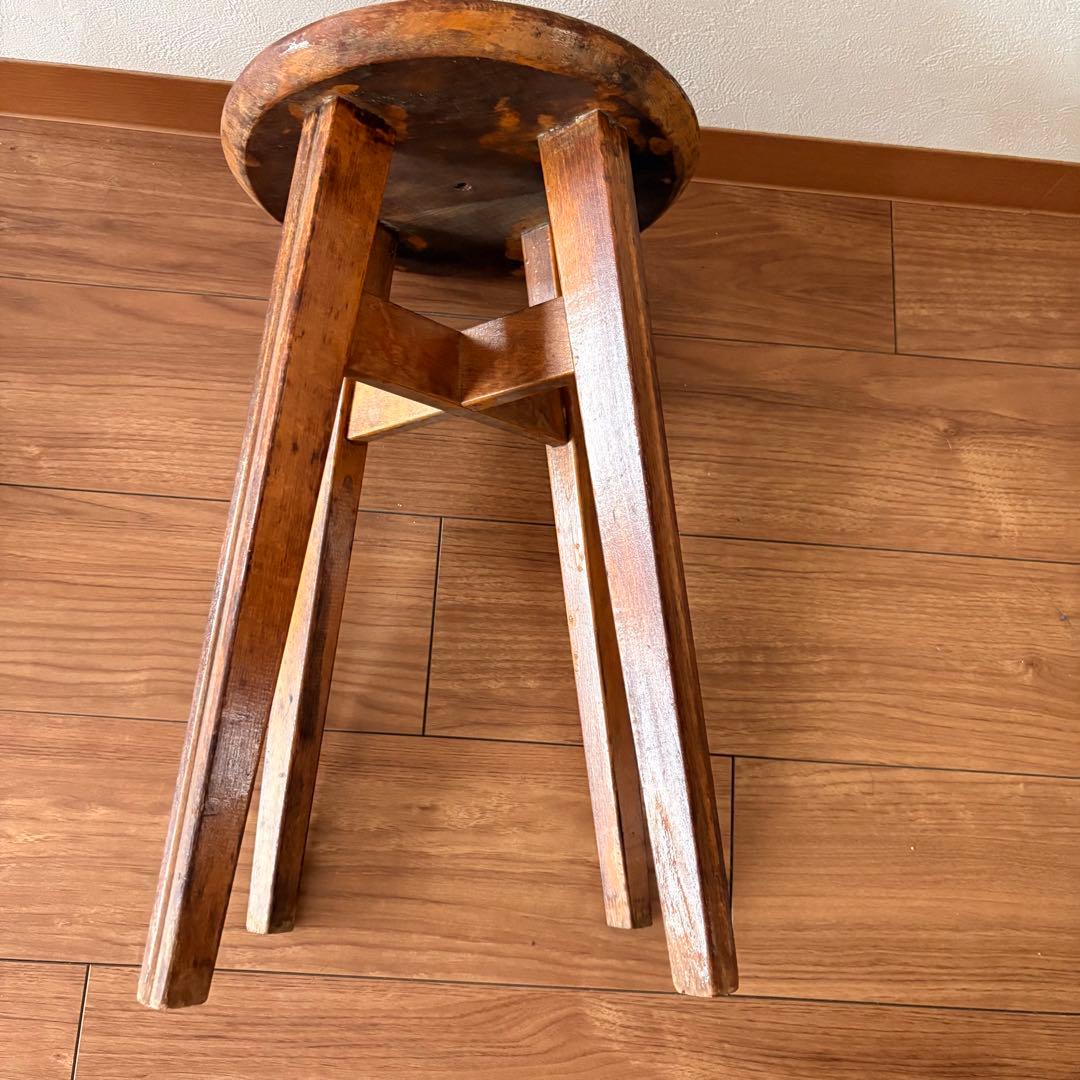 古家具　木製スツール　ヴィンテージ アンティーク　椅子　インテリア　花台