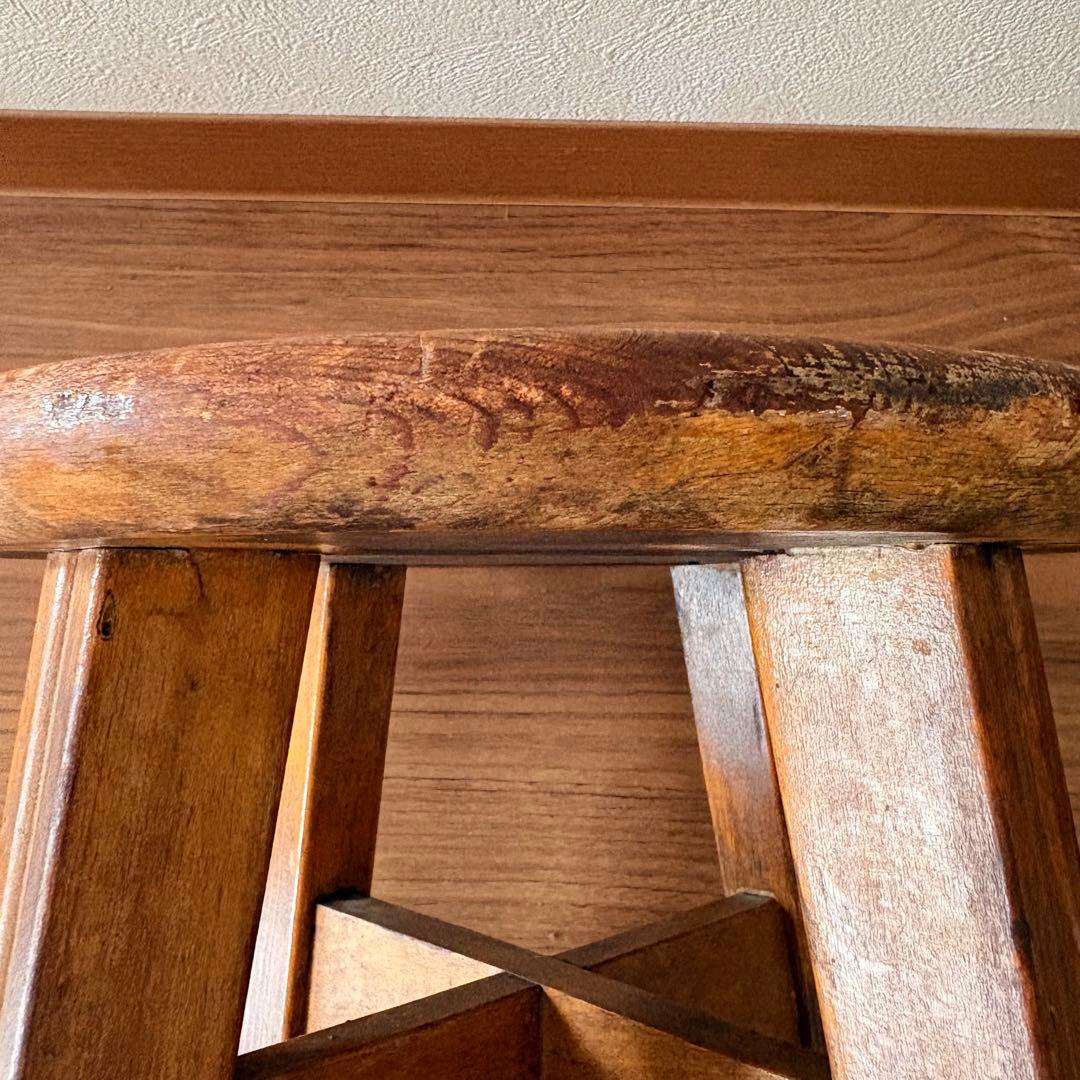 古家具　木製スツール　ヴィンテージ アンティーク　椅子　インテリア　花台