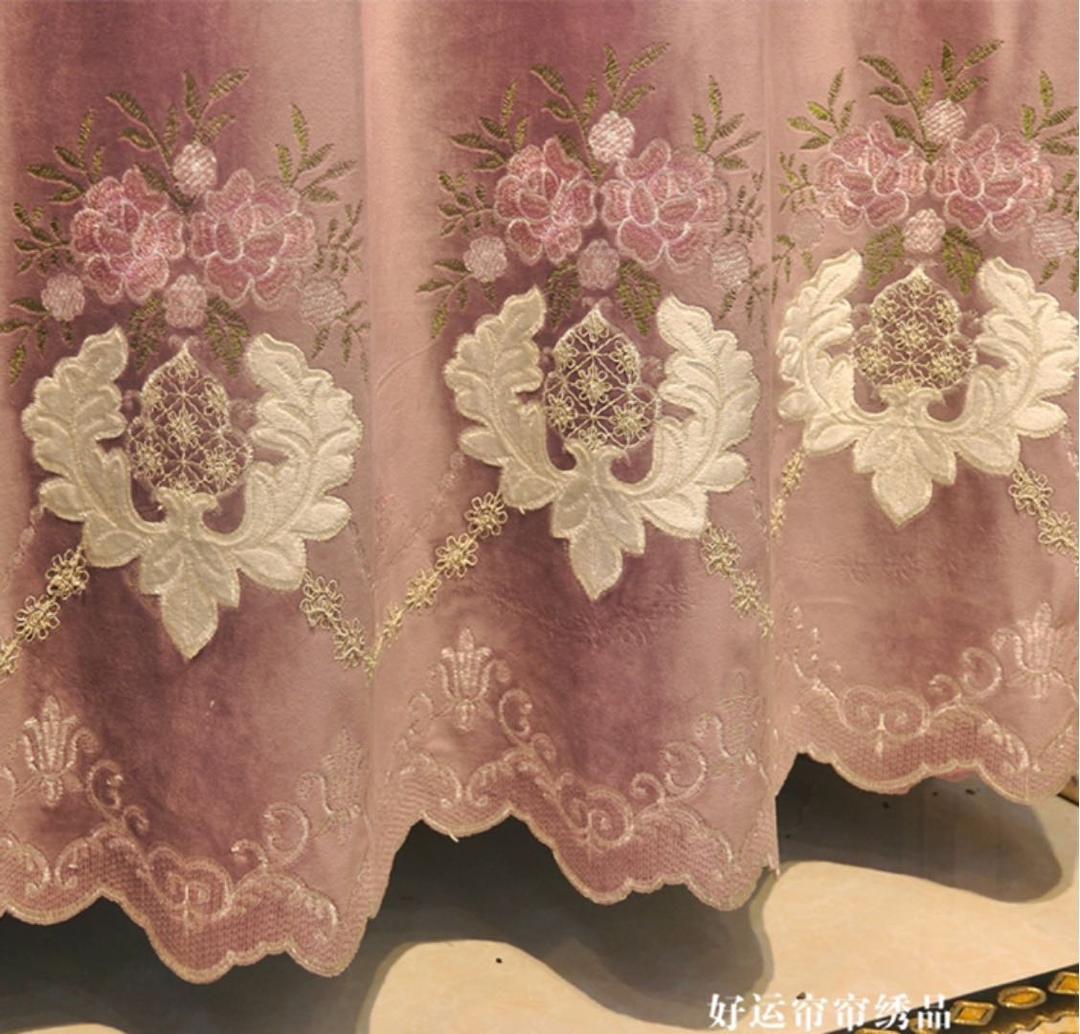 ヨーロッパ　カーテン　刺繍カーテン　レースカーテン　高級