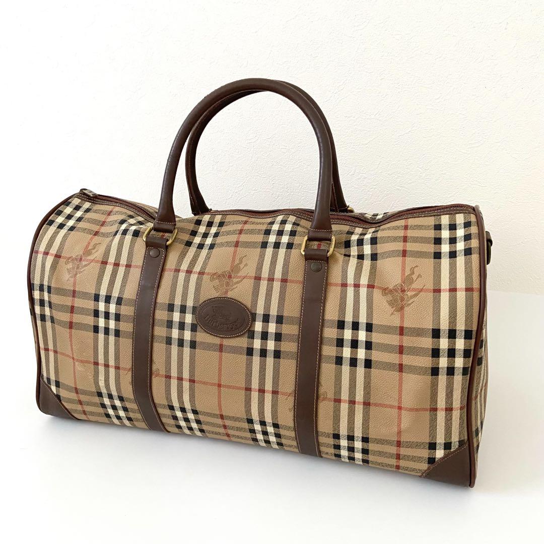 外観美品　BURBERRYS ボストンバッグ　PVC ノバチェック　大容量