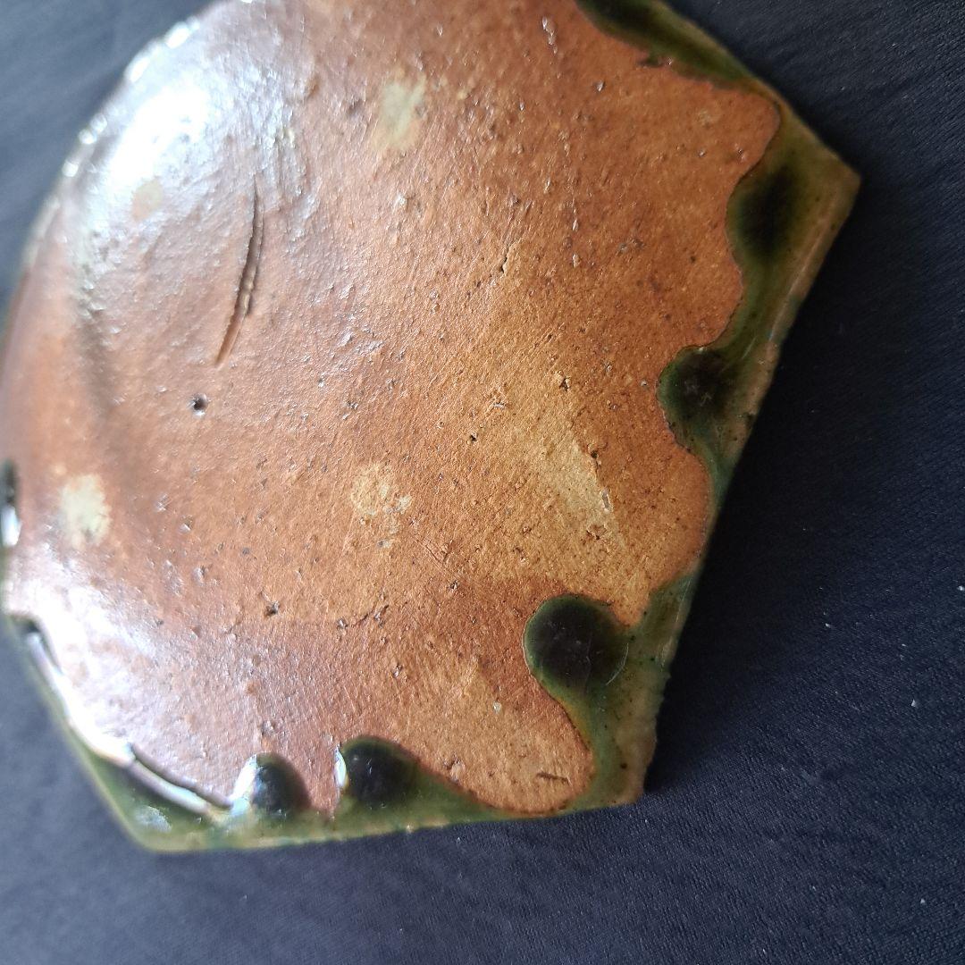 「織部焼 窯変(ようへん)の美！」六角銘々皿 5客セット骨董アンティーク