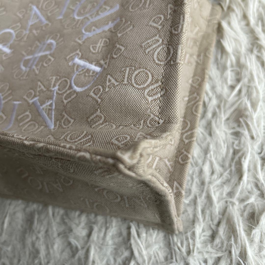 【極美品】PATOU パトゥ キャンバス 総柄 スモール トートバッグ ベージュ