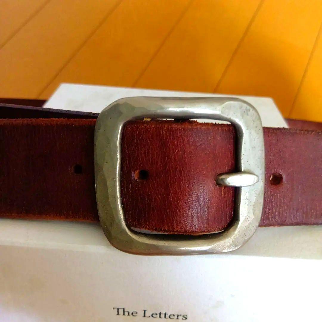 the letters　ダークブラウン レザー ベルト