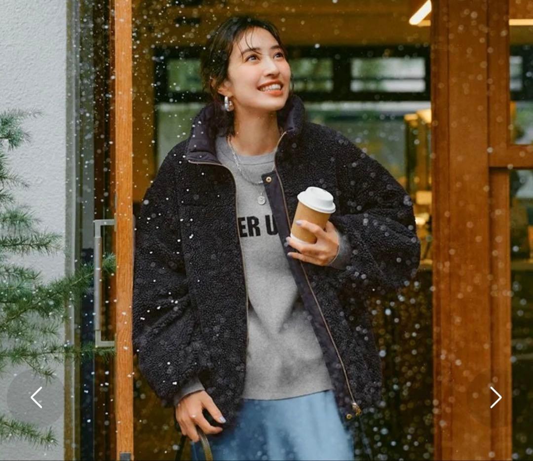 【TAION×UNFILO】リバーシブル ボアダウンジャケット グレー S 美品