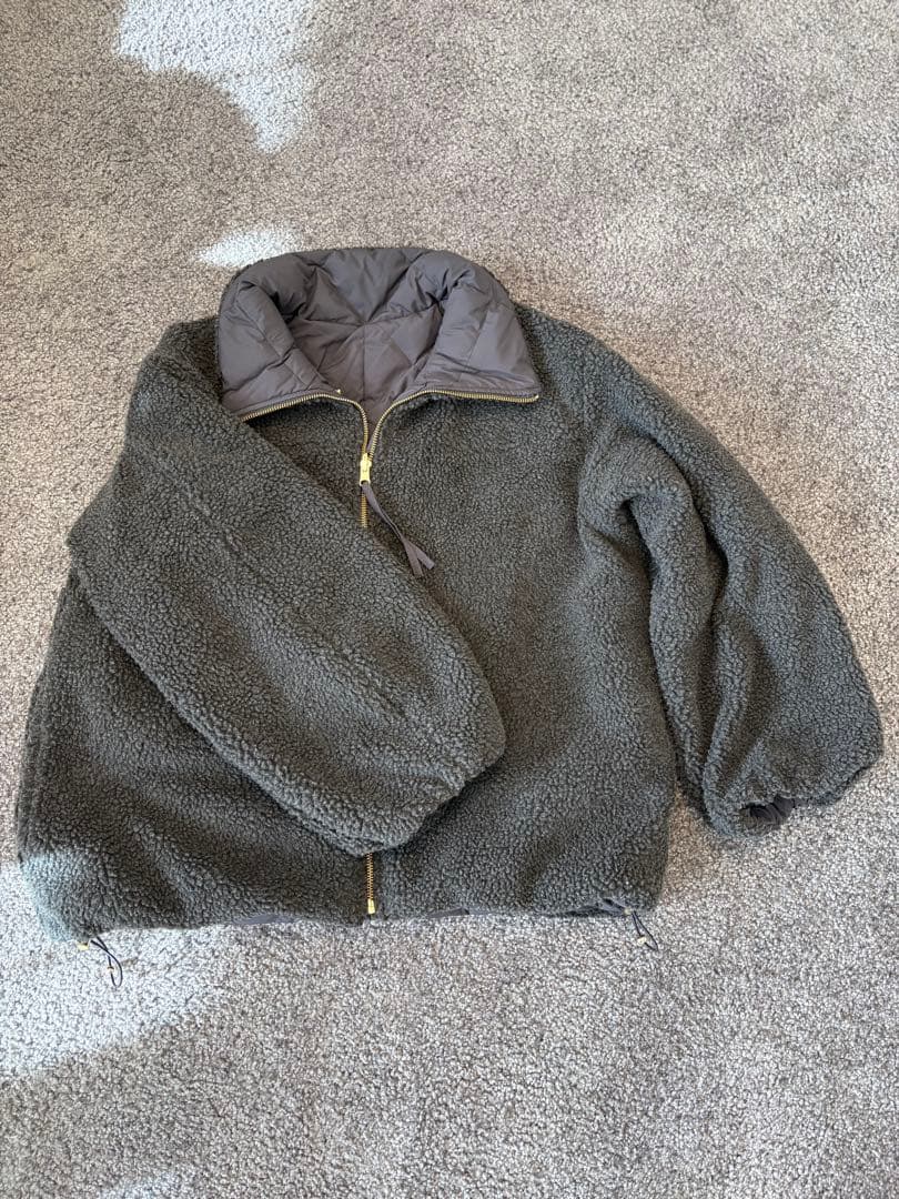 【TAION×UNFILO】リバーシブル ボアダウンジャケット グレー S 美品