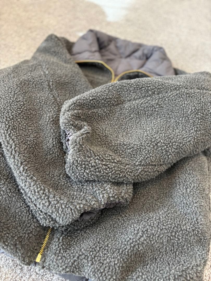 【TAION×UNFILO】リバーシブル ボアダウンジャケット グレー S 美品