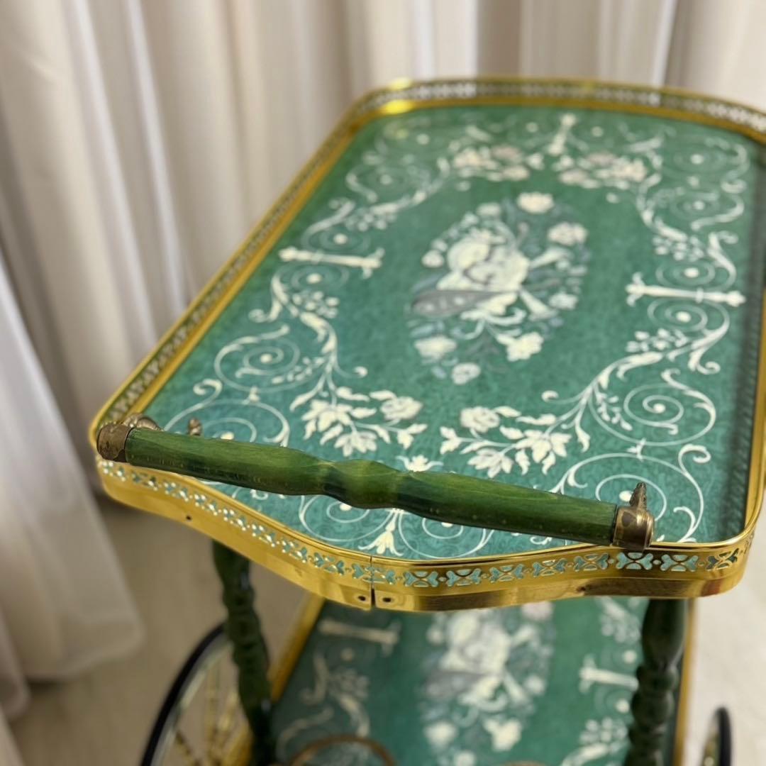 イタリア製 アンティーク キッチン ワゴン キャスター付