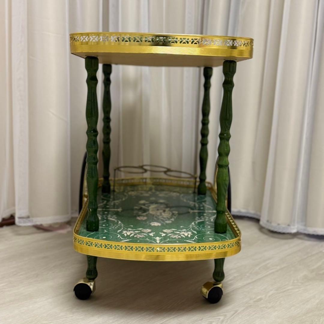 イタリア製 アンティーク キッチン ワゴン キャスター付