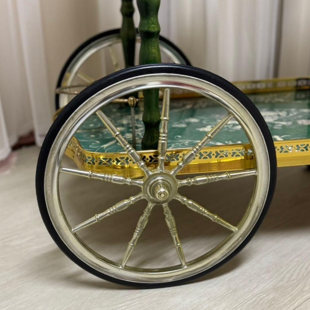 イタリア製 アンティーク キッチン ワゴン キャスター付