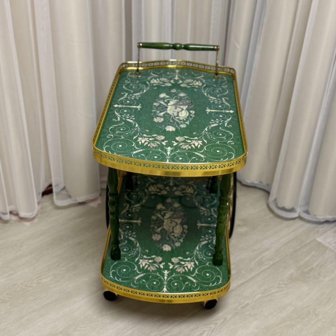 イタリア製 アンティーク キッチン ワゴン キャスター付