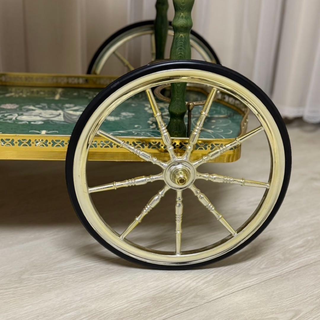 イタリア製 アンティーク キッチン ワゴン キャスター付