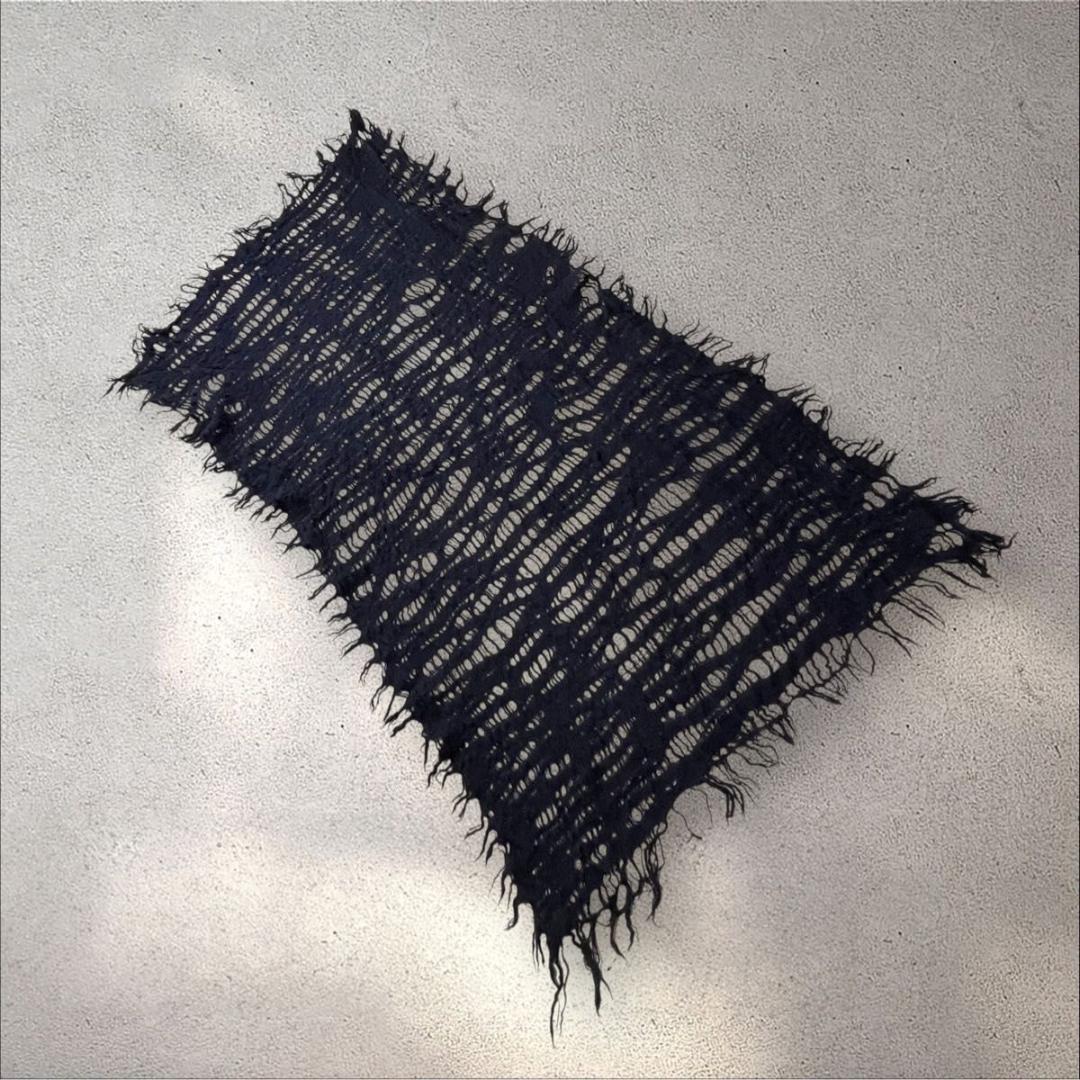 入手困難 Y’s ヨウジヤマモト クラッシュ編 厚手ウールストール 大判 y2k