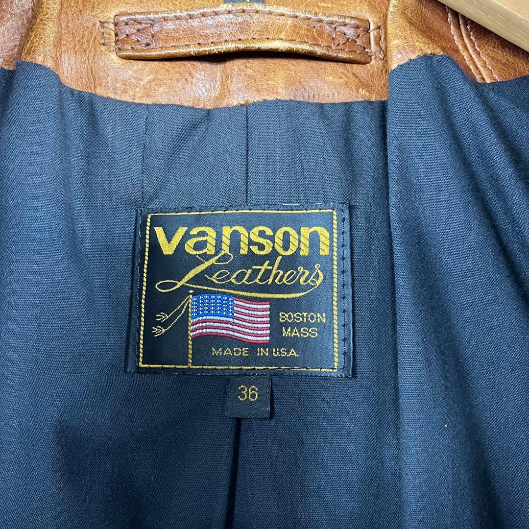 VANSON エンフィールド バンソン ENF 茶 36 シングルライダース