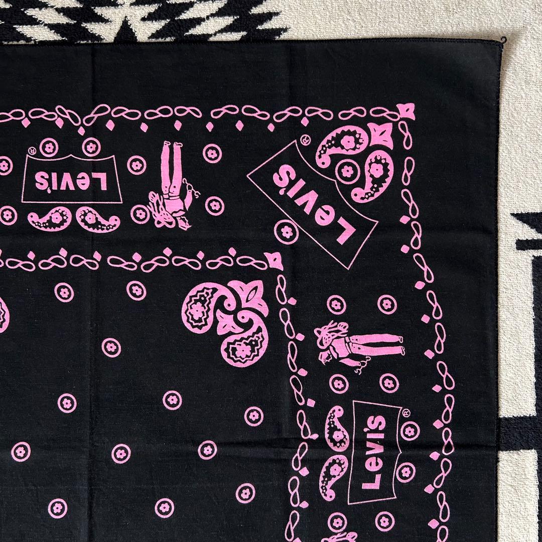 ★ レア 70 80s リーバイス USA製 バンダナ ブラック 黒ピン デッド