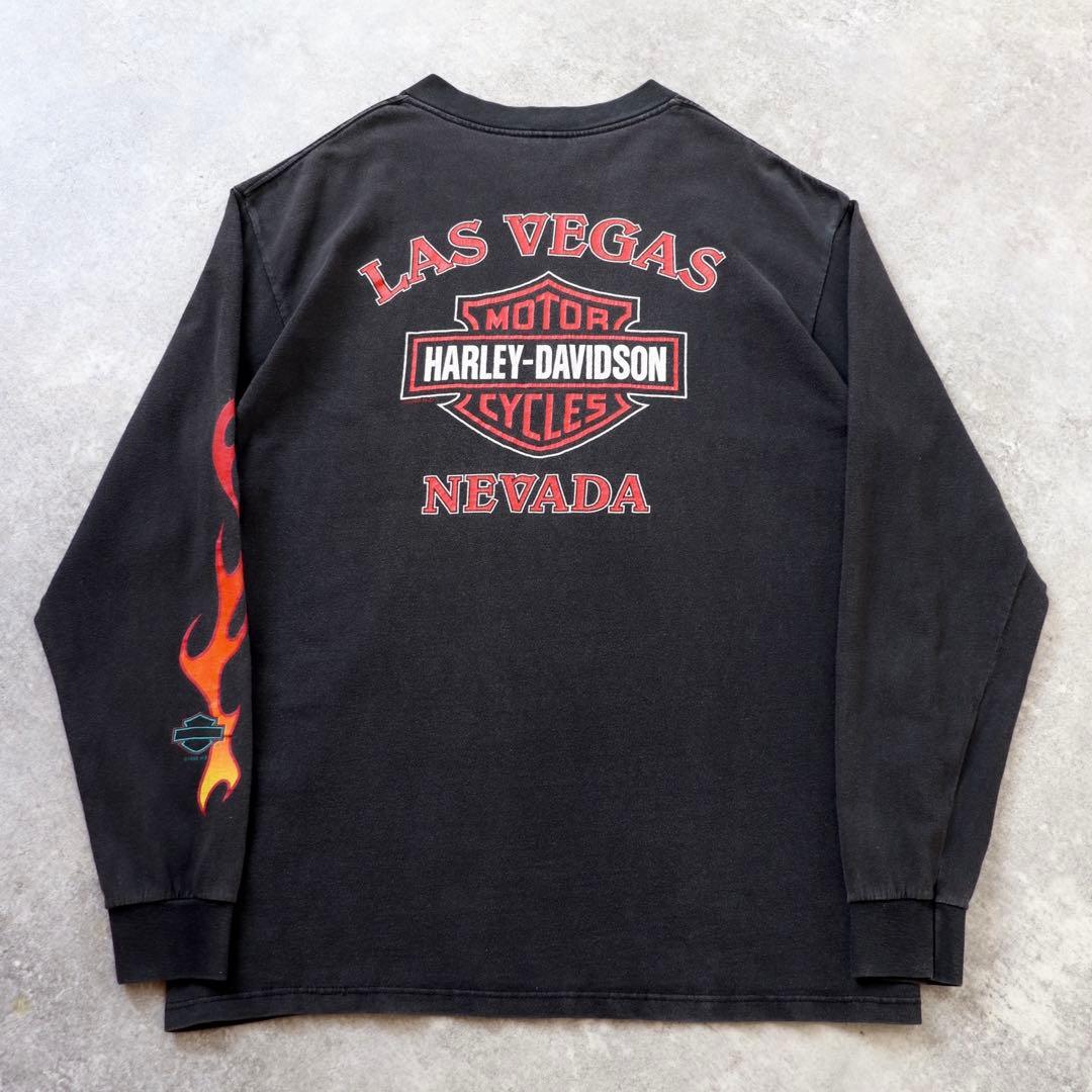 90s ハーレーダビッドソン フレイム ファイヤー ロンT 長袖 ヴィンテージ
