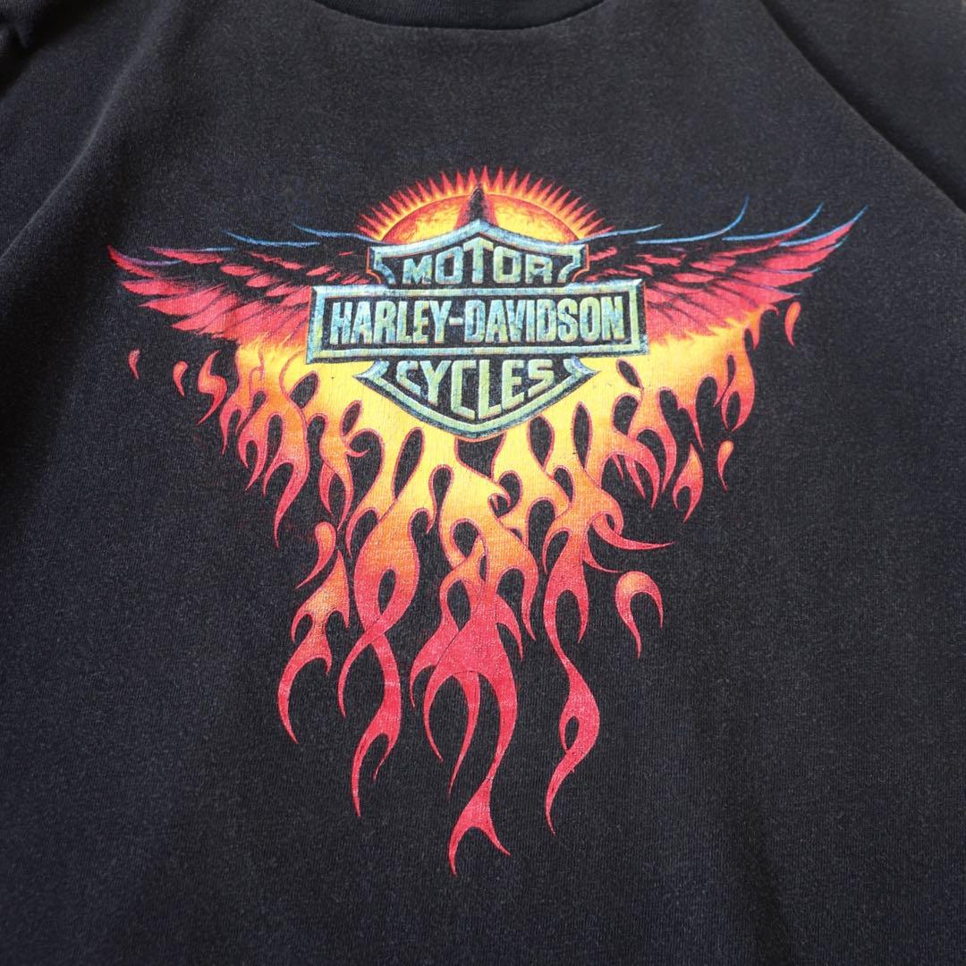 90s ハーレーダビッドソン フレイム ファイヤー ロンT 長袖 ヴィンテージ