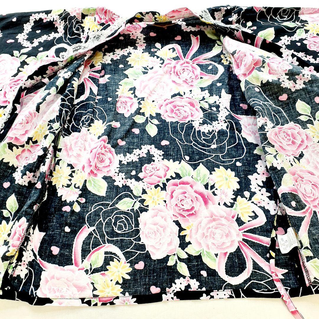浴衣ドレス　160　花　薔薇　ギャル系　姫系　レース　量産　Y2K
