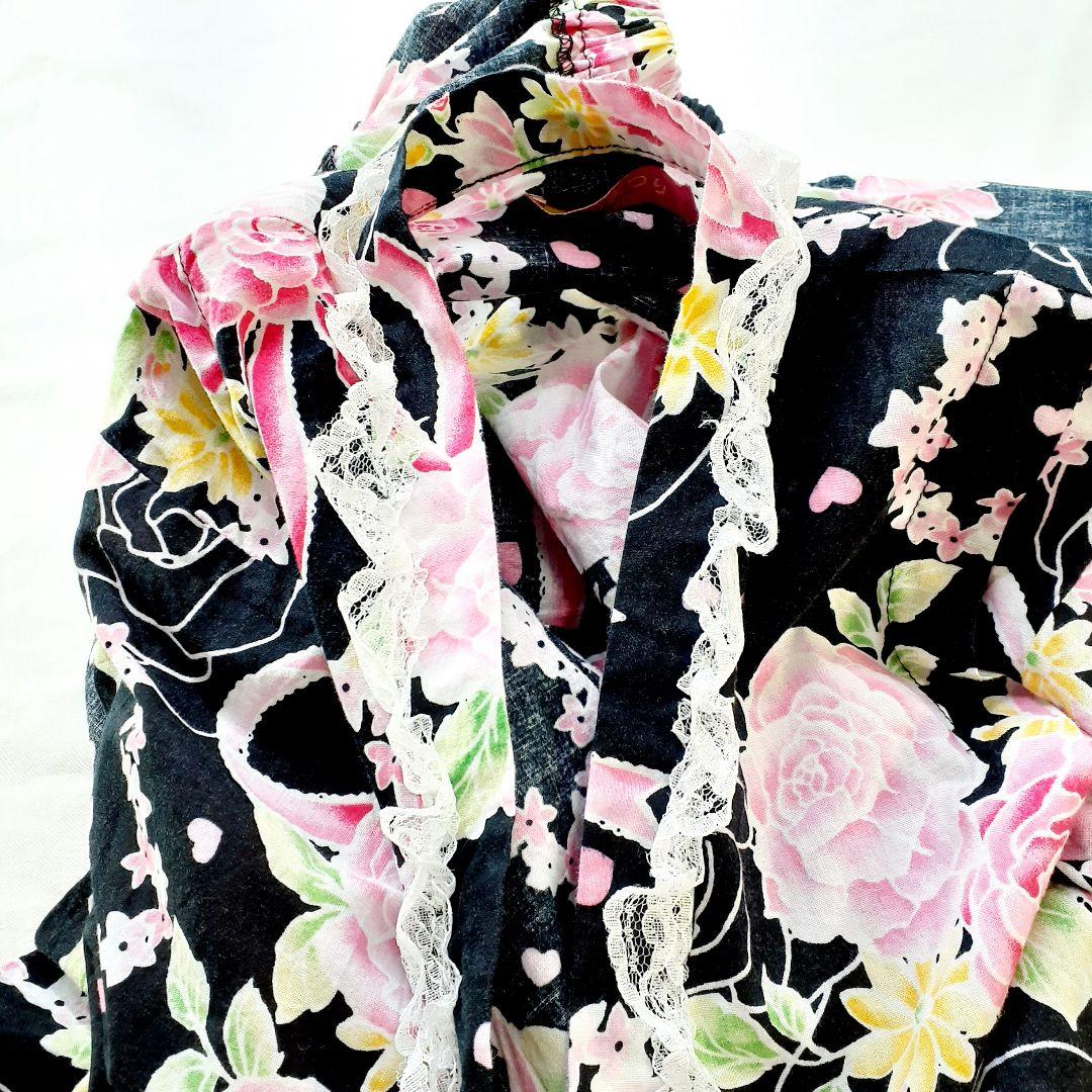 浴衣ドレス　160　花　薔薇　ギャル系　姫系　レース　量産　Y2K